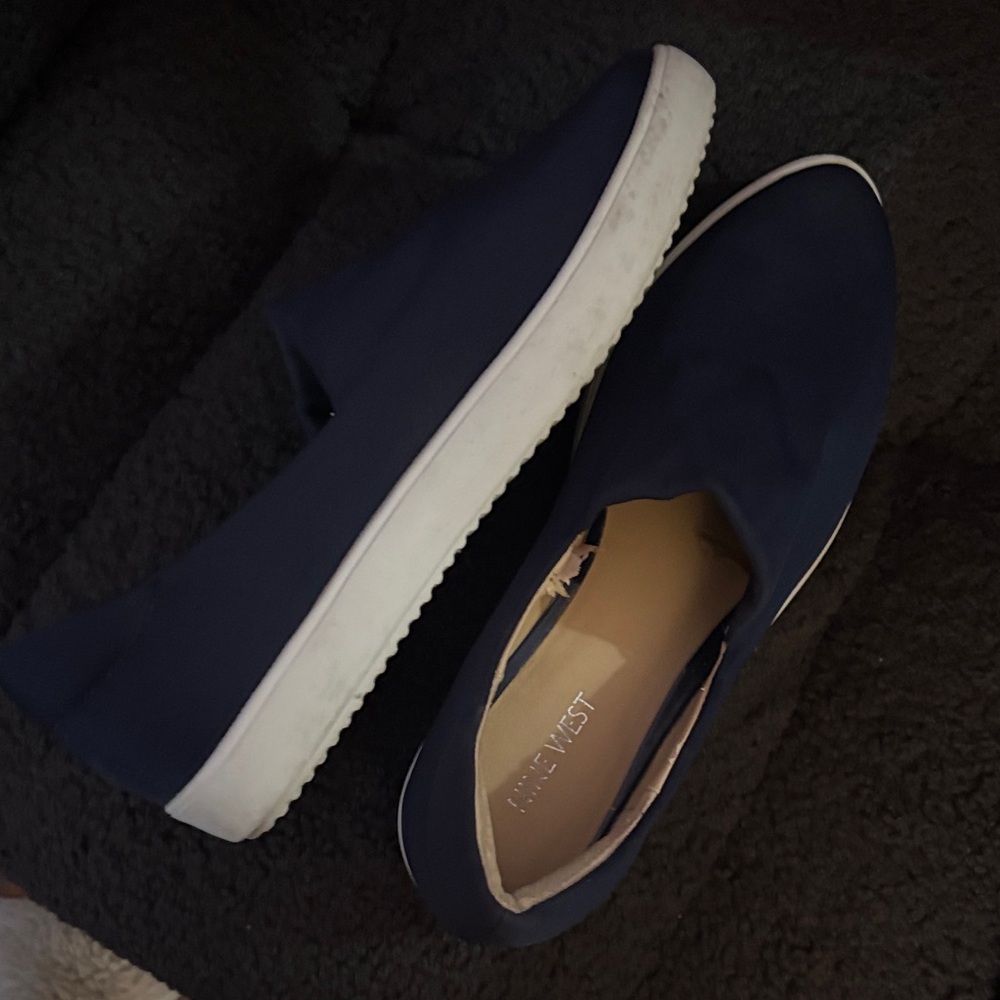 Nine West Navy Blue Slip-On Shoes